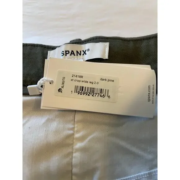 NWT: Spanx ST Crop Wide Leg 2.0 in Dark Pine Size XL - Picture 4 of 8